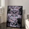 A collage poster featuring multiple intense facial expressions of Jujutsu Kaisen characters.
