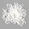 A pile of realistic white resin fake corn miniatures for crafting and décor.