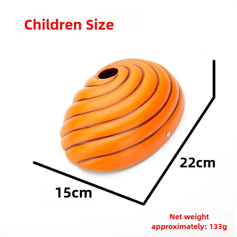 Orange children size Uchiha ninja mask for cosplay and Halloween