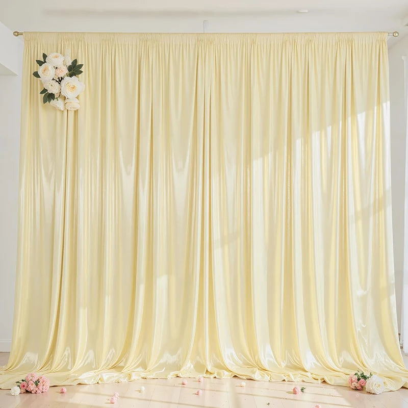 Elegant Satin Backdrop Curtain for Weddings and Events