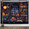 Enchanted Library Staircase Tapestry Wall Hanging