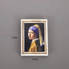 A framed painting print featuring a portrait of a woman wearing a purple headscarf and yellow garment.