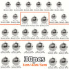 A collection of mini disco ball ornaments in various sizes and finishes, including 3cm, 4cm, and 5cm diameters.