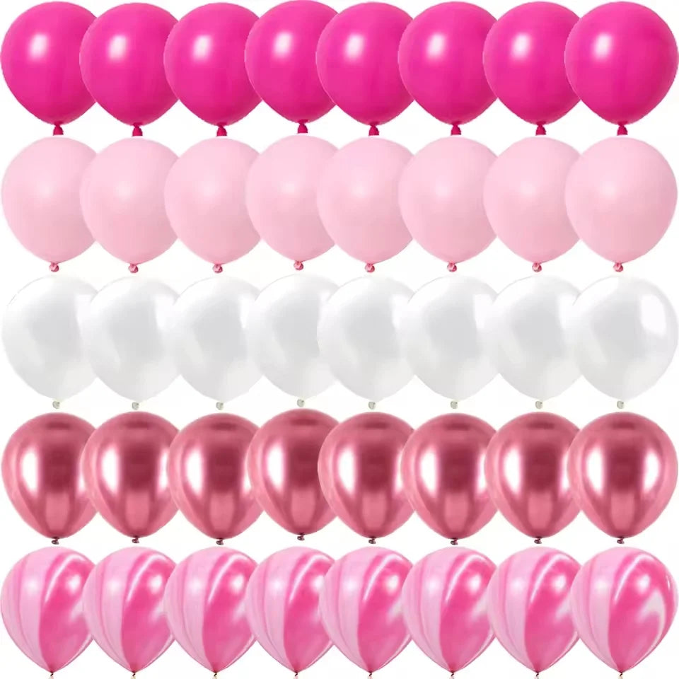Rose Pink Metallic Latex Balloons for Parties & Celebrations