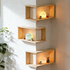 Corner Floating Wooden Wall Shelves for Home Decor