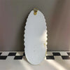 White resin virgin mary holy water wall decor with a gold hanging loop