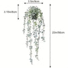 A long, cascading artificial plant featuring silvery-green leaves, displayed with dimensions of 3.15 inches by 8 cm and 22 in