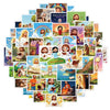 A collection of 50 inspirational Jesus decals and stickers featuring various scenes and figures for Christian faith journalin
