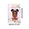 A vertical wall sticker featuring a girl with curly hair surrounded by motivational words like Freedom Strong You Are and Bea