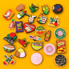 A collection of colorful Mexico style PVC shoe charms featuring various Mexican themes and characters.