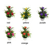 A collection of artificial lotus flowers in various colors including red, yellow, purple, pink, and orange potted for desk de
