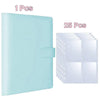 A set of light blue PU leather photocard binders, including one individual binder and twenty-five additional binders.