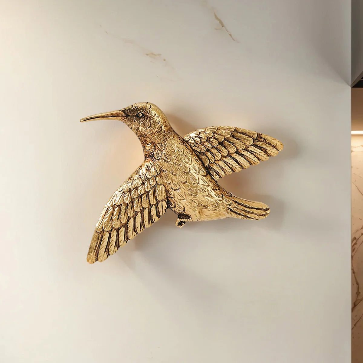 Golden Hummingbird Wall Art Décor