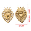 Gold Sacred Heart Charms for Jewelry Making
