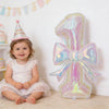 Iridescent Number Balloon Kit with Bowknot Accent