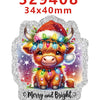 A cute orange reindeer charm with antlers and festive glitter details.