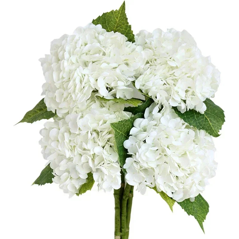 Lifelike Latex Hydrangea Stems for Weddings & Home Decor (Set of 4)