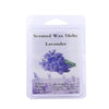 Lavender scented wax melts in a clear plastic pouch for DIY candle making