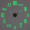 A minimalist green analog clock face showing eleven o'clock with large numbers and hands on a gray background.