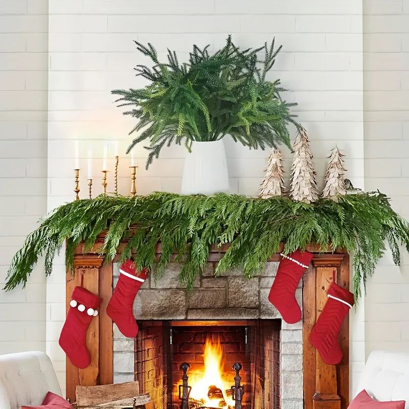 Artificial Norfolk Pine Branches – Realistic Evergreen Stems for Indoor Decor