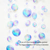 A garland of iridescent mermaid bubbles, with the largest bubble measuring 4.7 inches in diameter.