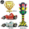 Race Car Birthday Party Balloon Decoration Set with Traffic Lights, Cones & Checkered Flags