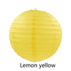 A round, yellow paper lantern with a translucent finish.