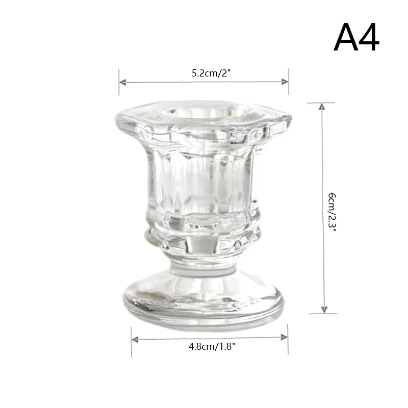 Elegant Nordic glass candle holder or candlestick with a flared top and pedestal base
