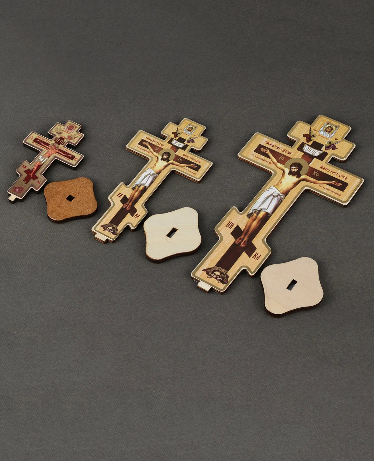 Handcrafted Wooden Orthodox Crucifix Desk Display