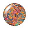 Round Leaf Pattern Flat Back Glass Cabochons for Jewelry Making