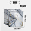 Ten pieces of gold marble pattern self-adhesive tiles with gray and white veining for wall decor