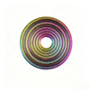 A colorful rotating ball spinner fidget toy with concentric rings of various vibrant colors.
