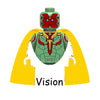 Horror movie icon building blocks set featuring a green and red mask design.