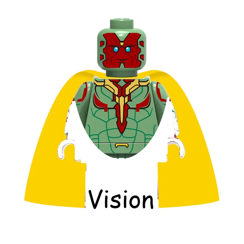 Horror movie icon building blocks set featuring a green and red mask design.