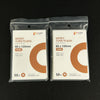 Two sealed packages of POPCORN GAMES premium card sleeves in a clear plastic bag with orange cards.