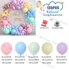 Pastel macaron balloon garland arch kit featuring various colored balloons and accessories
