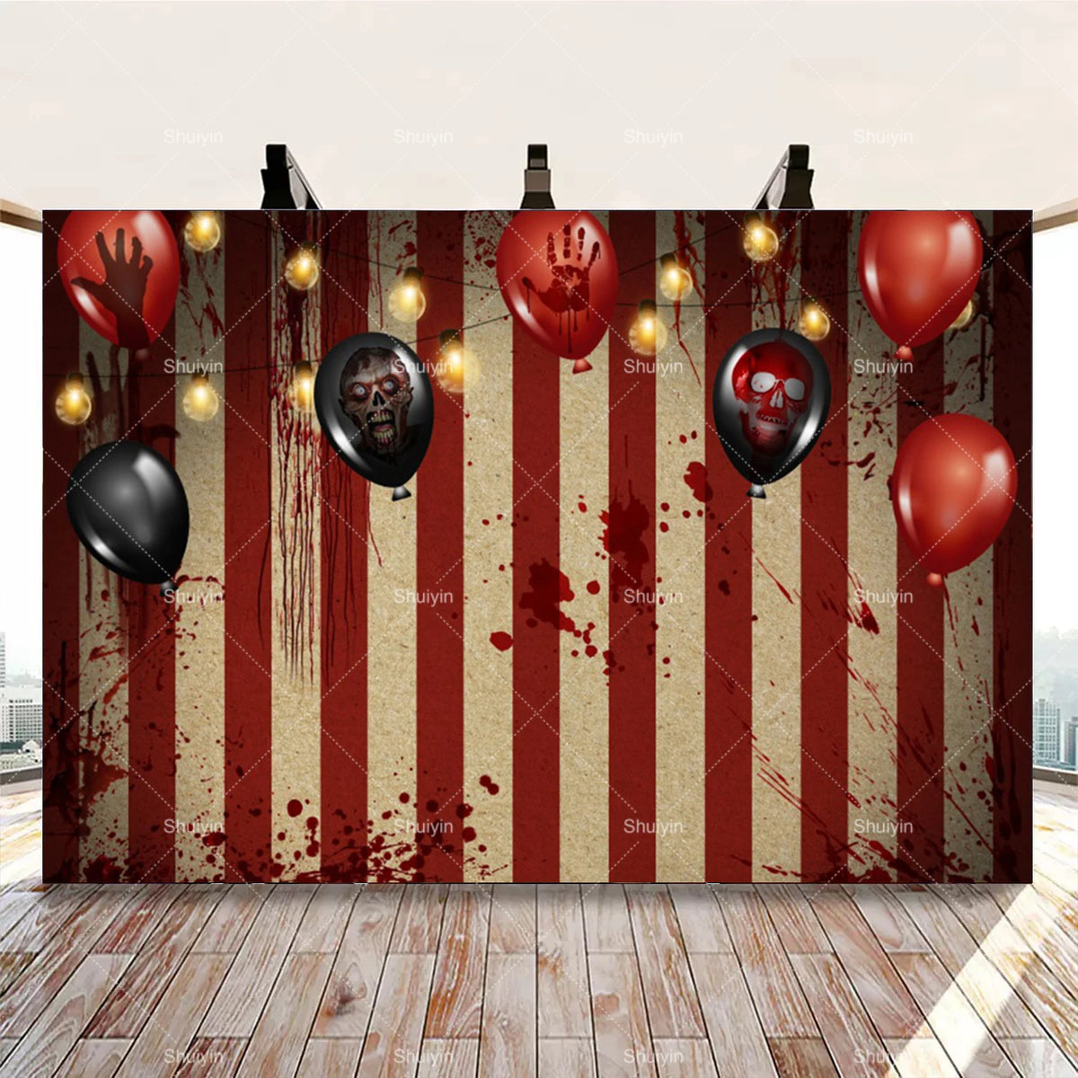 Evil Clown Circus Halloween Photography Backdrop