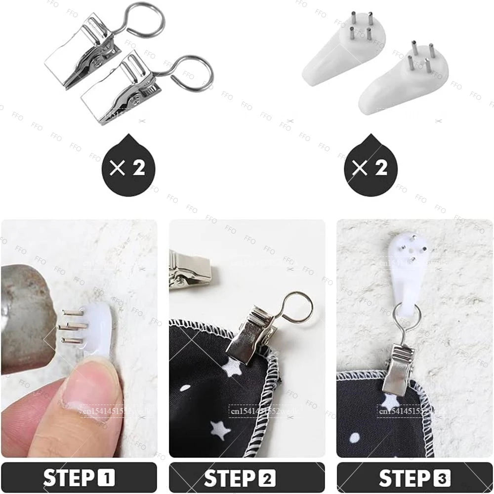 Step-by-step instructions showing how to use a custom photo tapestry product with two components.