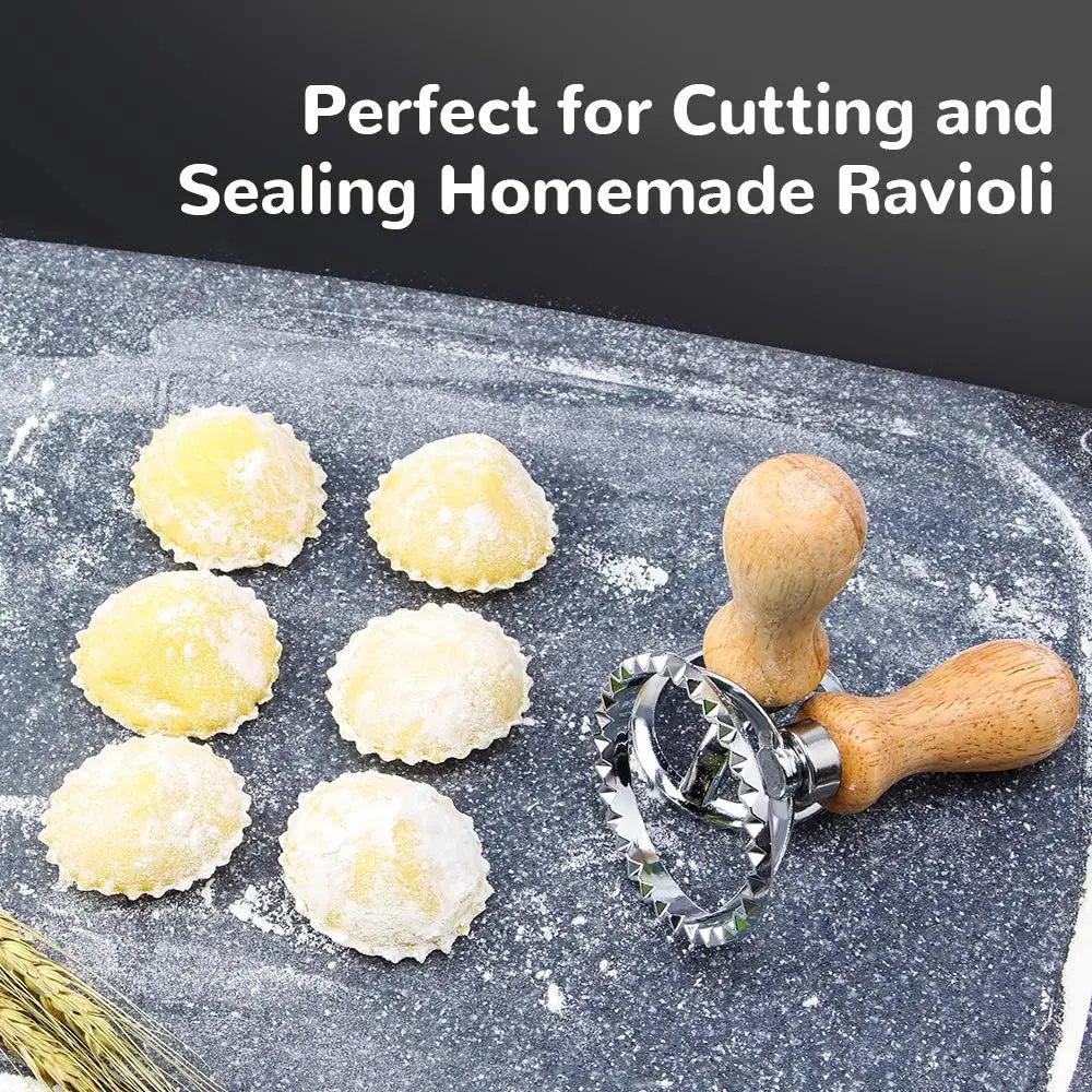Ravioli Stamp and Cutter Set with Wooden Handle
