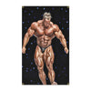 A muscular male bodybuilder posing intensely in a gym setting.