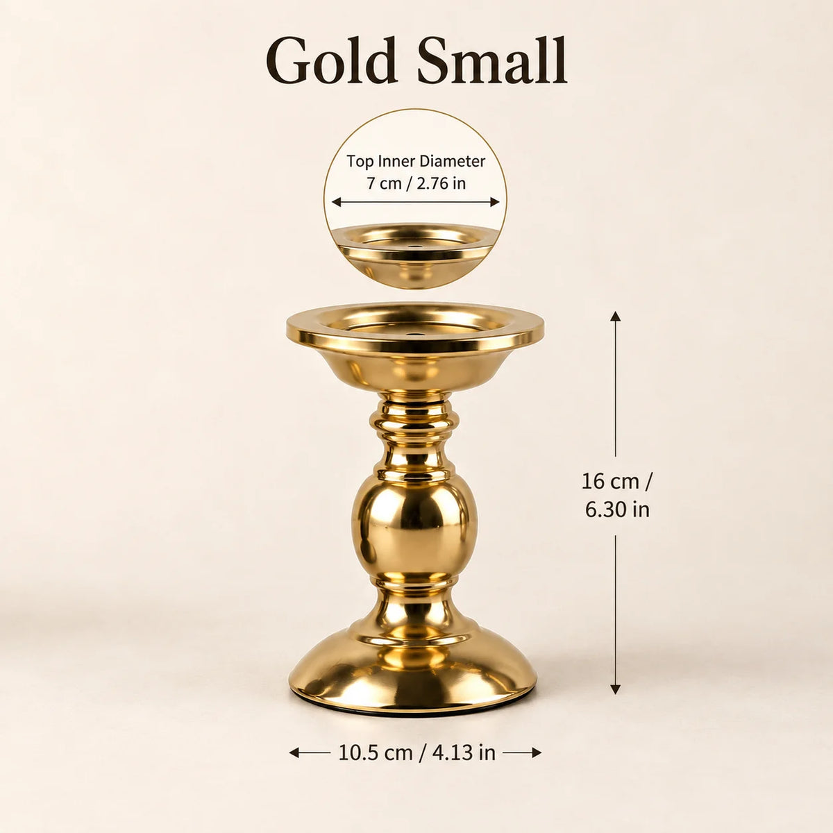 Black and Gold Retro Metal Pillar Candle Holder