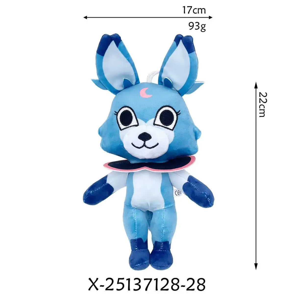 A light blue Goob Boxten plush toy with large ears and a dark blue body.