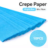 A stack of light blue crepe paper sheets, 10 pieces, shown in a close-up view.