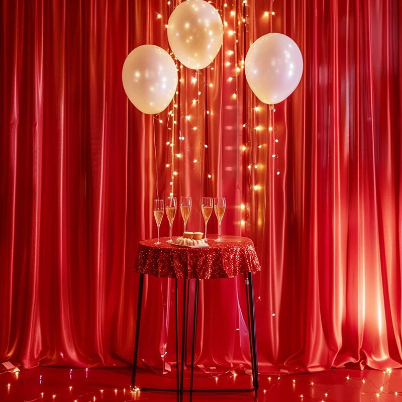Elegant Satin Backdrop Curtain for Weddings and Events