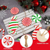 Rustic wooden peppermint candy Christmas ornaments with clear printing and lanyard