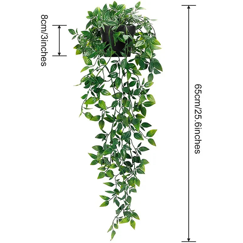 A long artificial ivy vine garland hanging down, measuring 65cm/25 inches.