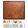Holzpuzzle der USA-Karte mit interaktiven Aufklebern und kleinen Holzkomponenten
