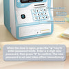 Piggy bank bleu clair pour enfants avec clavier et écran de banque pour apprendre et épargner.