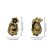 Brass hedgehog figurine set featuring leaf and flower details.