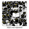 A collection of black cat stickers featuring various cute kitten graffiti designs and illustrations.